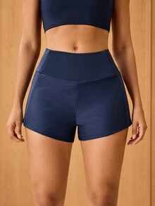 OutZeal Women Sports Shorts Gym Workout Running High Waist Tummy Control Built-In Shorts 2-In-1 Design - Royal Blue - View 7