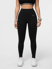 SHEIN Essnce 休閒極簡風女款保暖內裡緊身褲，適合秋冬，休閒極簡日常百搭，約會與外出穿搭，女款秋季服飾，秋季穿搭，女款通勤穿搭，百搭緊身褲，外出穿搭，機場穿搭 - 彩色 - 查看 6