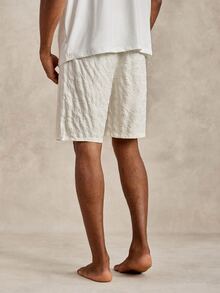 EverLounge Men Letter Patched Loungewear Shorts - White - View 2