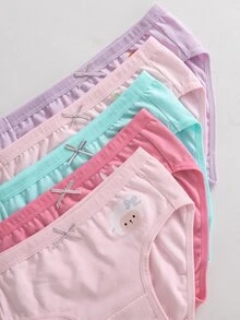 SHEIN Celana Dalam Katun Lucu untuk Anak Perempuan, dengan Desain Hewan Menggemaskan seperti Domba, Anak Kucing, Unicorn, Kelinci dan Kapibara, Tersedia dalam Berbagai Warna dan Motif, Cocok untuk Semua Musim. Set 5 Potong. - MultiWarna - View 6
