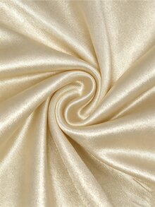 Sweetra Plus Size Autumn Winter Elegant Sexy Satin Slim Fit Ruched Lace Patchwork Bodycon Mini Skirt - Light Yellow - View 6