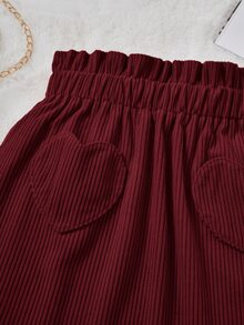 SHEIN Kids Young Girls Skirts - Red - View 3