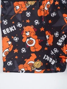 SHEIN X Care Bears Men's Letter Waistband Cartoon Print Casual Boxer Briefs - Black - View 5