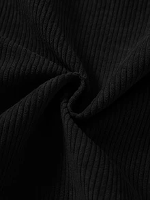 Rusticease Plus Size Women's Solid Color Long Sleeve Single-Breasted Casual Loose Jacket - Black - View 6
