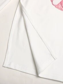SHEIN 女童（大）T卹套裝 - 白色 - 查看 5