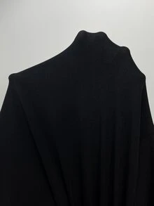 Shapeblank طقم كاجوال من قطعتين للنساء بمقاس كبير، ملابس علوية بأكمام طويلة وسحاب أمامي وبنطال واسع بلون موحد - الأسود - مشاهدة 10