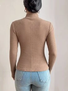 SHEIN BASICS 女士T恤 - 黑色 - 查看 9