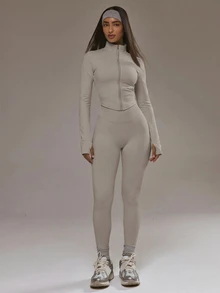 Musera Sport 女款運動夾克 - 米色 - 查看 4
