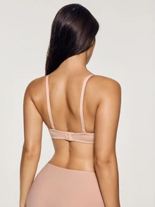 SHAPORA 1pc Half Cup Connected Bra, Cotton Comfortable - Apricot - View 3