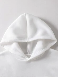 男童休閒百搭純色寬鬆休閒衛衣 - 白色 - 查看 4
