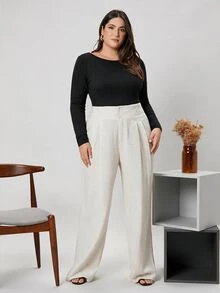 SHEIN BASICS Plus Size Bodysuits - Black - View 3