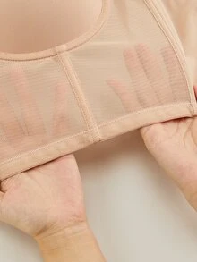 Bralution Women's Plus Size Solid Color Minimalist Comfortable Wireless Bra - Apricot - View 6