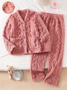 Tween Girl Pajamas Suitable For Autumn And Winter Wear - Pink - View 3