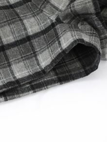 Franclia Women Plus Size Jacquard Tweed Grey Plaid Shorts Commuter Casual - Grey - View 5