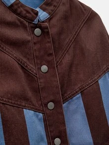Nöista Denim Jacket With Print In Red And Pink Colors - Multicolor - View 10