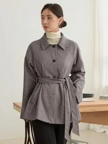 Dazy-Less Women Overcoats - Brown - View 4