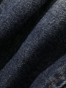 Strévra Jaket Denim Katun Wanita Warna Biru Musim Gugur dengan Kerah Lipat, Kancing, Lengan Panjang, Model Longgar, dan Dekorasi Saku. - Biru - View 7
