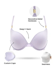 LUVLETTE Push-Up T-Shirt Basic Breezy Comfort Lavender Purple Bra - Mauve Purple - View 2