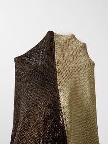 SHEIN Fall Party Color Block Wrap V‑Neck Knit Top, Women Long Puff Sleeve Side Tie Cropped Sweater - Multicolor - View 6