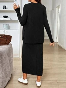 SHEIN 哺乳兩件套 - 黑色 - 查看 2