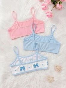SHEIN Young Girl Cute Cartoon Print Camisole Underwear 3pcs Set - Multicolor - View 4