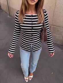 Siren Gaze All-Season New Embroidered Long Sleeve Blouse For Women - Black - View 13