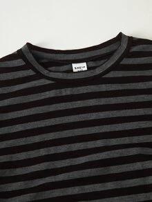SHEIN 女童休閒舒適修身長袖T恤與舒適鬆緊腰寬腿寬鬆長褲2件套 - 棕色 - 查看 7