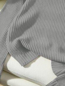 SoleilVie Women's Solid Color Casual Daily Long Sleeve Sweater - Grey - View 4