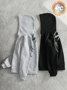 SHEIN Kids 2PCS Tween Boys Autumn Sweatshirts - Multicolor - View 3