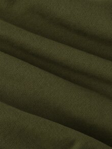 SHEIN MOD 女款不對稱領灰色二合一衛衣 秋冬款 - 軍綠色 - 查看 5