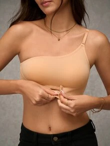 Esseday Women's Daily Comfortable Front Closure Push Up Single Strap Bra, 1pc - Apricot - View 1