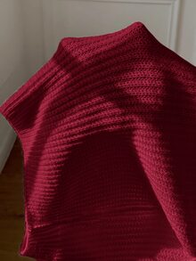 SHEIN 少女純色圓領長袖休閒百搭針織衫 - 紅色 - 查看 9