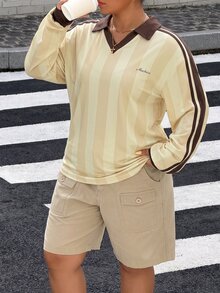 Muchica Women's Plus-Size Long-Sleeve T-Shirt – Letter Print, Color-Block, Casual Athletic Style - Multicolor - View 6
