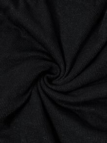 LUMIGAL Women's Black Knit Cowl Neck Top, Casual Commute Style For Spring & Autumn - Black - View 6