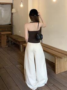 Dazy Tall Women's Printed Loose Casual Denim Jeans For Girls - White - View 5