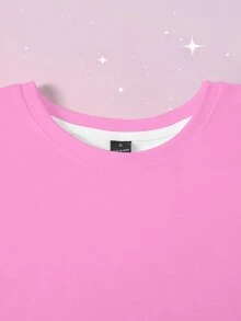 SHEIN X Care Bears 女款卡通印花圓領短版T恤 - 白色 - 查看 5