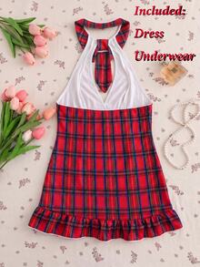 Dansine 3pcs Women's School Style COS Costume Set - Red - View 6
