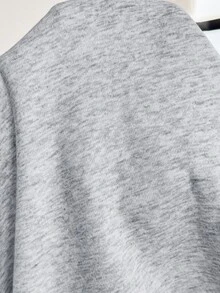 SHEIN Maternity Solid Color Round Neck Raglan Long Sleeve Casual Nursing Sweatshirt Winter - Grey - View 9