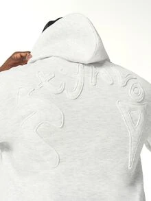 STYNVO Men's Patchwork Embroidered Pocket Long Sleeve Hoodie - White - View 5