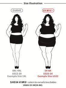 SHEIN CURVE+ 大尺碼休閒純色波希米亞風度假秋季裙 - 咖啡棕 - 查看 7