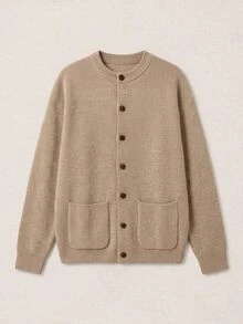 Calmiston Contains Wool Men Cardigans Cardigan Men Fall Clothes For Men Casual Daily Wear Festival Boys Fall/Winter Daily New Pull, Sweaters カーディガン - Khaki - View 3