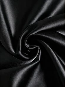 SHEIN Clasi Plus Size Women's Solid Color V-Neck Pleated Casual Party Dress - Black - View 7