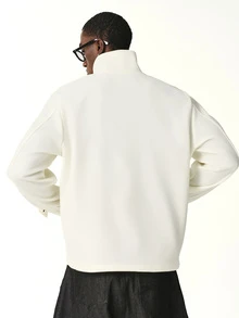 STYNVO Men's Versatile Elegant Long Sleeve Pocket Overcoat - Beige - View 2