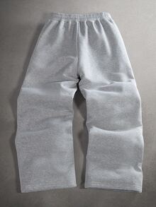 STYNVO Men's Drawstring Waist Floral Pattern Casual Daily Wear Sweatpants - Grey - View 2
