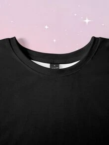 SHEIN X Care Bears Women's Cartoon Print Crew Neck Cropped T-Shirt - White - View 5