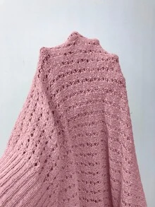 Vionelle 大尺碼女款純色V領休閒日常長袖針織衫 - 西瓜粉 - 查看 8