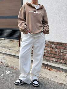 Dazy Plus Thickened Fleece Hooded Streetwear Casual Pullover Sweatshirt, New Autumn/Winter Style - Khaki - View 5
