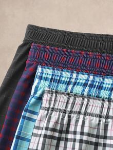 EverLounge Men's Home Shorts Vintage Plaid Pattern Alro Pants (4pcs Set) - Multicolor - View 3