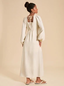 Travachic Women's Colorblock Casual Daily Summer Long Dress - Apricot - View 2