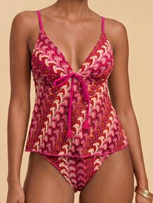 Travachic Women's Summer Beach Striped Sexy Tankini & Triangle Tankini Bottom 2-Piece Swimsuit Set - Multicolor - View 3